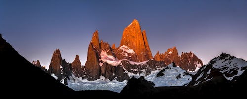 Argentina Travel Landscape Photography Sunrise at Mount Fitz Roy aka Cerro Chalten Los Glaciares National Park El Chalten Patagonia Argentina South America