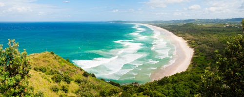 Australia Landscape Photography Panoramic Photo of Beautiful White Sandy Tallow Beach at Byron Bay Gold Coast Australia