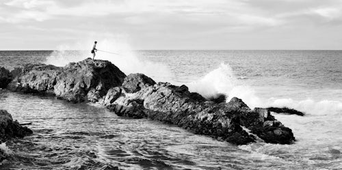 Australia Travel Photography Fisherman Getting Wet at Tweed Heads Gold Coast Australia