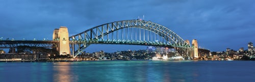 Australia Travel Photography Panoramic Sydney Harbour Bridge at night Sydney New South Wales Australia