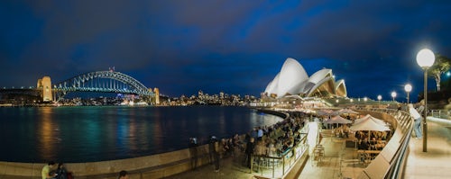 Australia Travel Photography Sydney Opera House Harbour Bridge Opera Bar and Sydney Harbour at Night Australia