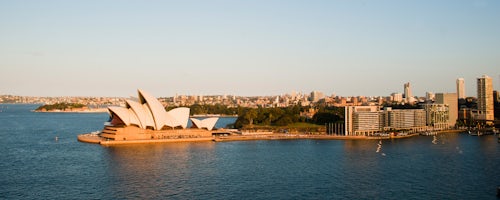 Australia Travel Photography Sydney Opera House and harbour from Sydney Harbour Bridge New South Wales Australia