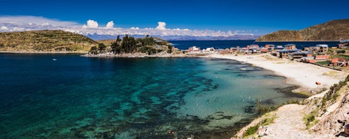 Bolivia Travel Landscape Photography Beach at Challapampa village Isla del Sol Island of the Sun Lake Titicaca Bolivia South America