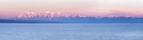 Bolivia Travel Landscape Photography Cordillera Real Mountain Range sunset part of Andes Mountain Range and Lake Titicaca seen from Isla del Sol Bolivia South America
