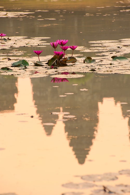 Cambodia Travel Photography Angkor Wat Reflected in the Lake at Sunrise Angkor Cambodia Southeast Asia