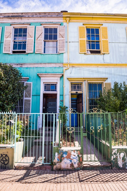 Chile Travel Landscape Photography Colourful houses in Valparaiso Valparaiso Province Chile South America 2