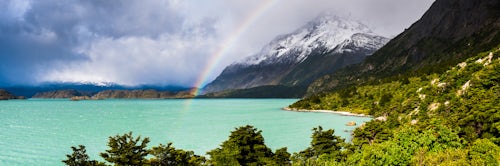 Chile Travel Landscape Photography Rainbow at Nordenskjold Lake Torres del Paine National Park Patagonia Chile South America