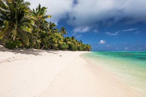Cook Islands Landscape Travel Photography White sandy beach and palm trees on tropical Rarotonga Island Cook Islands 2