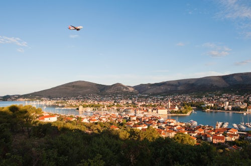 Croatia Travel Photography Flying in on an Easyjet flight to Trogir arriving at sunrise Dalmatian Coast Croatia Europe
