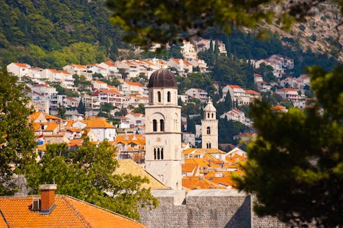 Croatia Travel Photography Franciscan Monastery and Dominican Monastery from Fort Lovrijenac Dubrovnik Croatia