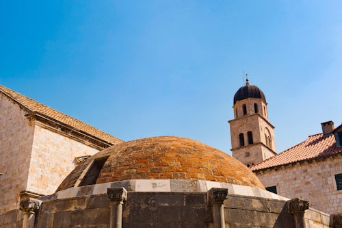 Croatia Travel Photography Photo of Franciscan Monastery and Onofrio Fountain Stradun Dubrovnik Old Town Croatia