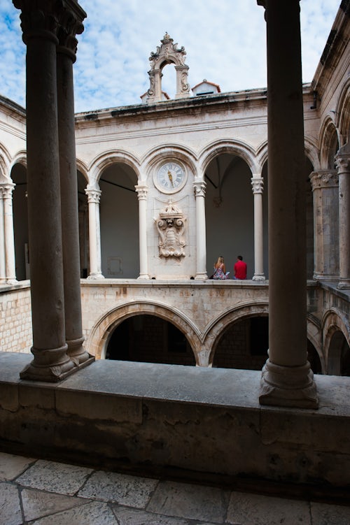 Croatia Travel Photography Tourists inside the Rectors Palace Dubrovnik Croatia