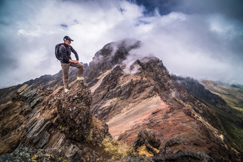 Ecuador Travel Photography Climber on Ruminahui Volcano summit Cotopaxi National Park Avenue of Volcanoes Ecuador South America