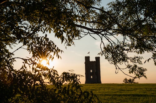 England Landscape Photography Photographer Broadway Tower at sunset a national trust property at Broadway The Cotswolds Gloucestershire England United Kingdom Europe