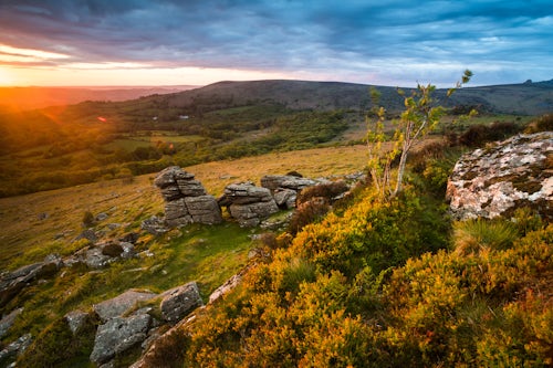 England Landscape Photography Photographer Tor at sunrise Dartmoor National Park Devon England United Kingdom 2