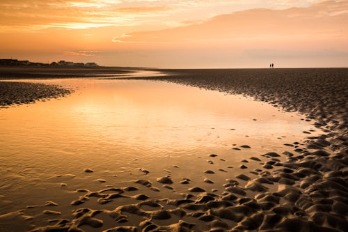 England Travel Photography Camber Sands Beach at Sunrise East Sussex England
