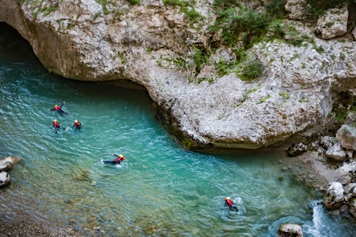 France Travel Photography Canyoning in Verdon Gorge Grand canyon du Verdon Alpes de Haute Provence South of France Europe