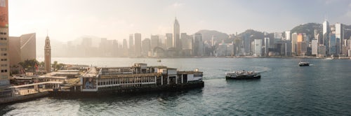 Hong Kong Travel Photography Star Ferry with Hong Kong Island behind seen from Kowloon Hong Kong China