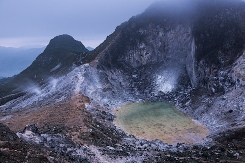 Indonesia Landscape Photography Crater at the top of Sibayak Volcano an active volcano at Berastagi Brastagi North Sumatra Indonesia Asia