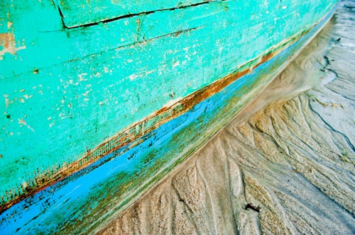 Indonesia Travel Photography Close Up Photo of a Traditional Fishing Boat on Kuta Beach Lombok Indonesia Asia