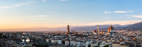 Italy Architecture Photography View over Florence at sunset seen from Piazzale Michelangelo Hill Tuscany Italy