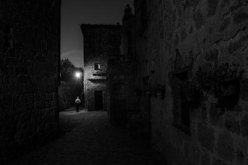 Italy Street Photography Civita di Bagnoregio at night Province of Viterbo Italy 2
