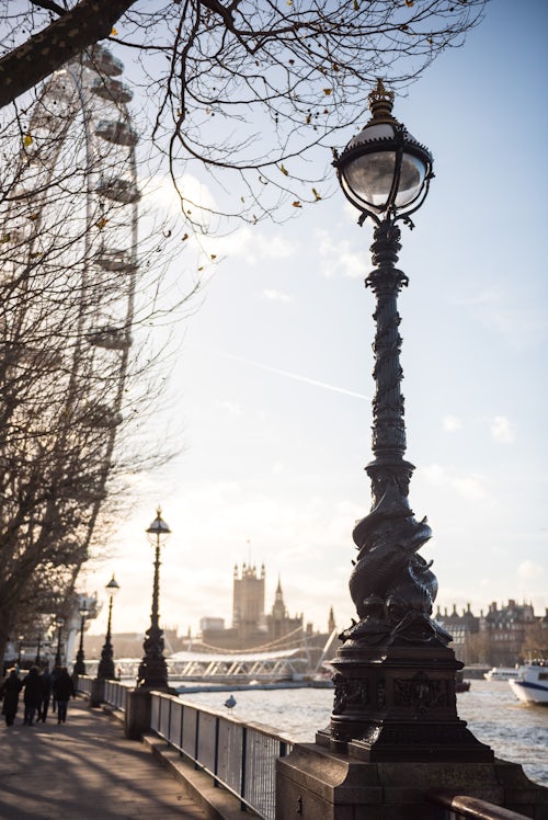London Travel Photography Dolphin Lamp Post South Bank London England