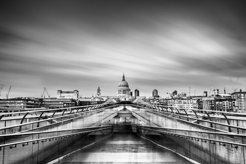London Travel Photography St Pauls Cathedral seen across Millennium Bridge City of London London England United Kingdom