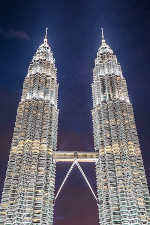 Malaysia Kuala Lumpur Architecture Photography Petronas Twin Towers at night Kuala Lumpur Malaysia Southeast Asia