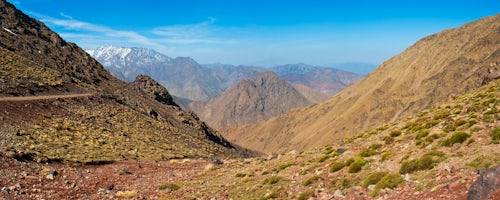 Morocco Travel Landscape Photography High Atlas mountain scenery on the walk between Oukaimeden ski resort and Tacheddirt High Atlas Mountains Morocco North Africa Africa