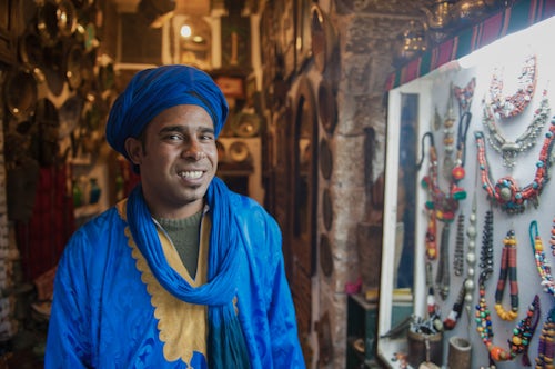 Morocco Travel Portrait Photography Portrait of a Berber jewelry seller Essaouira formerly Mogador UNESCO World Heritage Site Morocco Africa
