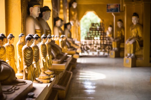 Myanmar Burma Travel Photography Golden Buddhist Temple at Amarapura Mandalay Mandalay Region Myanmar Burma