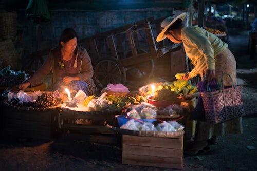 Myanmar Burma Travel Photography Night market at Hsipaw Thibaw Shan State Myanmar Burma 2