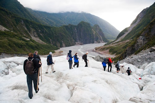 New Zealand Travel Photography Tourists on a Fox Glacier Tour Westland National Park South Island New Zealand