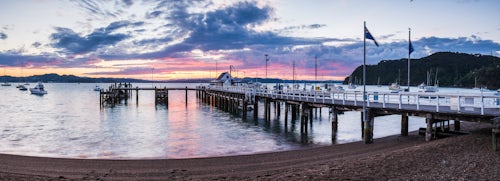 New Zealand Landscape Travel Photography Russell Pier at sunset Bay of Islands Northland Region North Island New Zealand