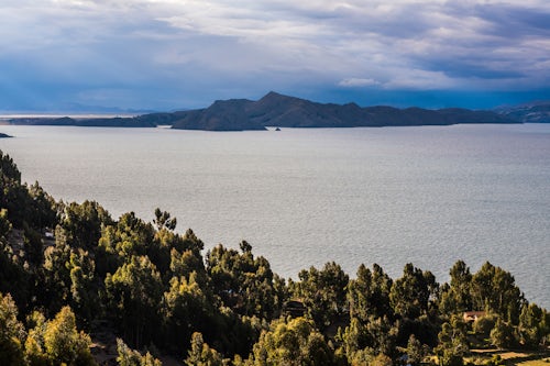 Peru Landscape Travel Photography View of Lake Titicaca from Amantani Islands Isla Amantani Peru South America