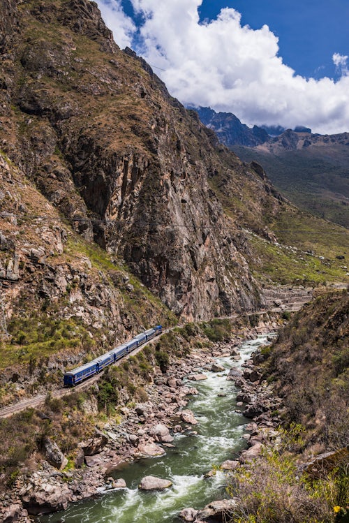 Peru Travel Photography Train between Machu Picchu at Aguas Calientes and Ollantaytambo through the Sacred Valley Cusco Region Peru South America