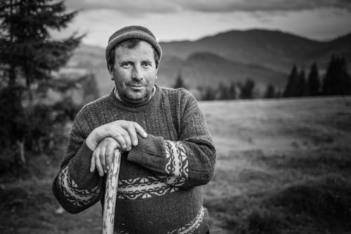 Romania Travel Portrait Photography Documentary Portraiture Portrait of a farmer in Transylvania Piatra Fantanele Bistrita Nasaud County Romania