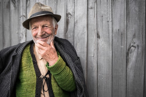 Romania Travel Portrait Photography Documentary Portraiture Portrait of old local Romanian man in Horezu Village Wallachia Romania