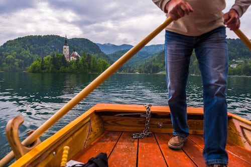 Slovenia Travel Photography Pletna boat ride Lake Bled Gorenjska Slovenia Europe