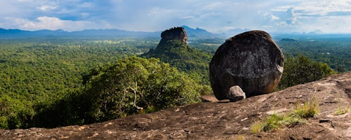 Sri Lanka Landscape Photography Sigiriya Rock Fortress seen from Pidurangala Rock UNESCO World Heritage Site Sri Lanka Asia