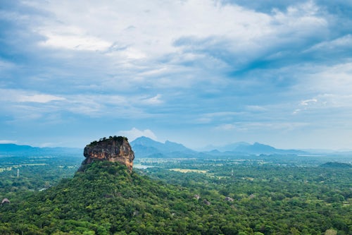 Sri Lanka Landscape Photography Sigiriya Rock towering above the Sri Lanka landscape UNESCO World Heritage Site seen from Pidurangala Rock Sri Lanka Asia
