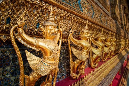 Thailand Travel Photography Guardian Statues at The Temple of the Reclining Buddha Wat Phra Kaew The Grand Palace Bangkok Thailand Southeast Asia