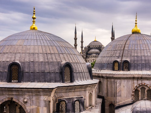 Turkey Architecture Travel Photography Blue Mosque Sultan Ahmed Mosque seen from Hagia Sophia Ayasofya Sultanahmet Historic District Istanbul Turkey Eastern Europe