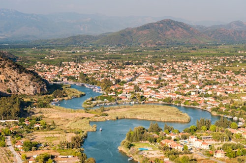 Turkey Landscape Photography View over Dalyan River from the Ancient ruins of Kaunos Dalyan Mugla Province Turkey Eastern Europe