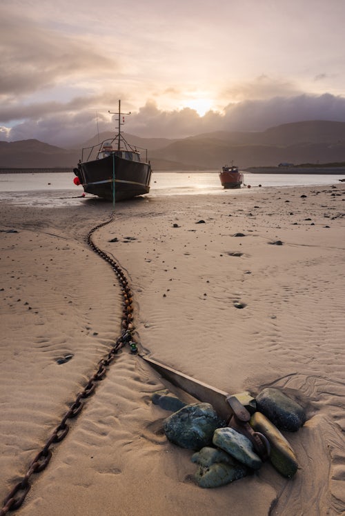 Wales Landscape Photography Old fishing boat Barmouth Harbour Gwynedd North Wales Wales United Kingdom Europe