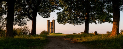 Landscape Photography by Professional Freelance UK Landscape Photographer Broadway Tower at sunset a national trust property at Broadway The Cotswolds Gloucestershire England United Kingdom Europe