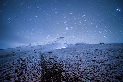 Landscape Photography by Professional Freelance UK Landscape Photographer Stars above Cotopaxi Volcano at start of climb to 5897m summit Cotopaxi National Park Cotopaxi Province Ecuador South America