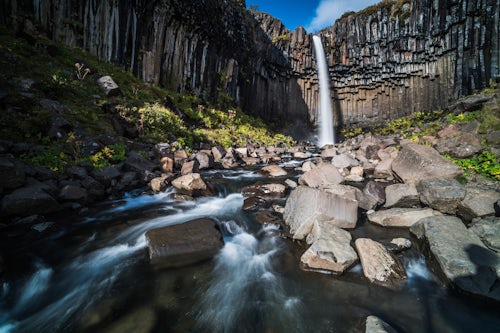 Landscape Photography by Professional Freelance UK Landscape Photographer Svartifoss Black Waterfall and the Basalt Columns Skaftafell Vatnajokull National Park South Region of Iceland Sudurland