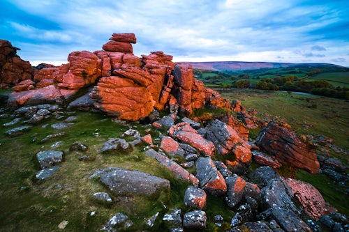 Landscape Photography by Professional Freelance UK Landscape Photographer Tor at sunrise Dartmoor National Park Devon England United Kingdom
